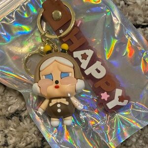 Cry baby Keychain with 'Happy' Tag. (NEW NEVER USED)!. 😊